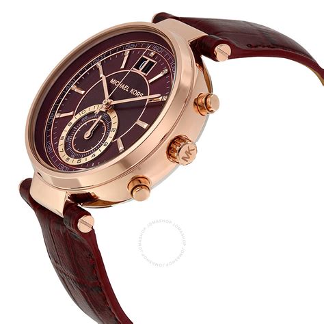 michael kors sawyer burgundy watch|Michael Kors Sawyer Ladies Watch MK2426 Chrono Burgundy .